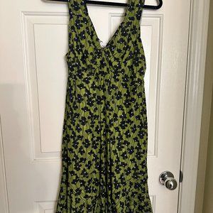 CABI  Samba Dress REVERSible Green/black floral to zebra print. Size L